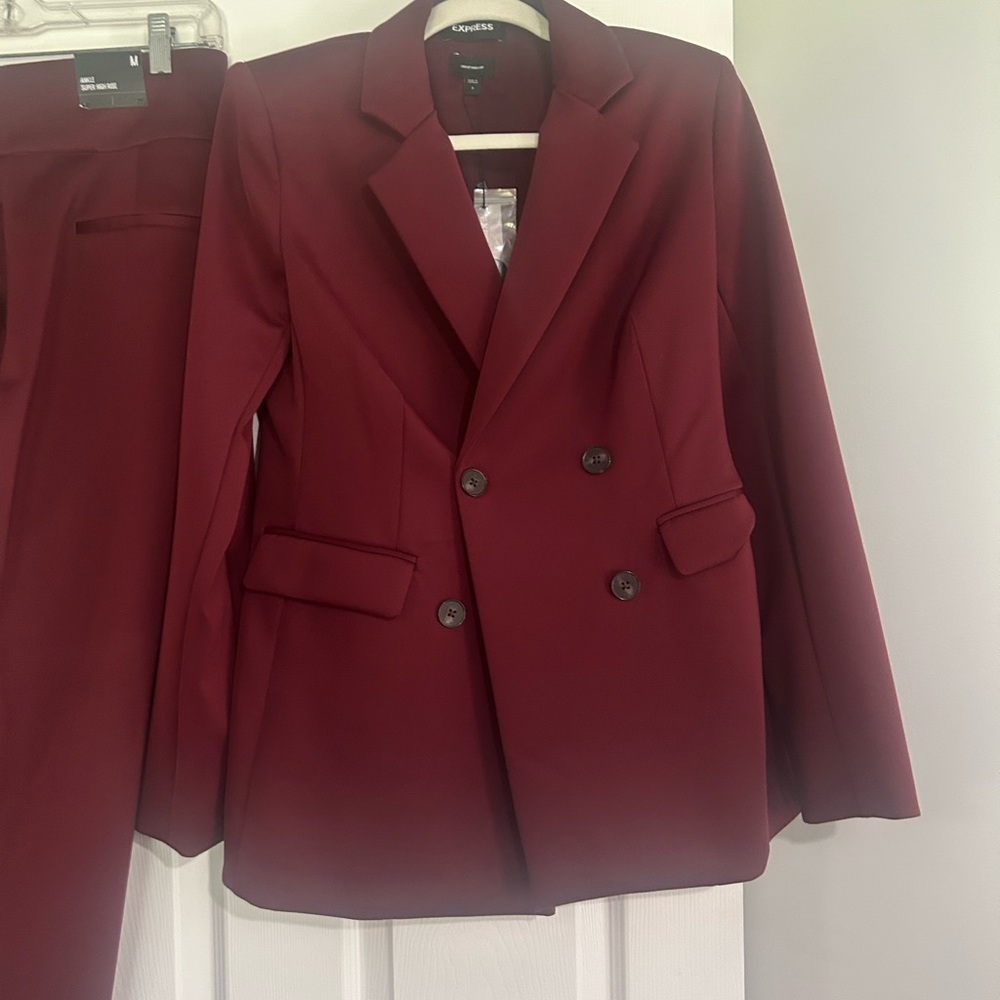 Express Maroon Ankle Pantsuit
